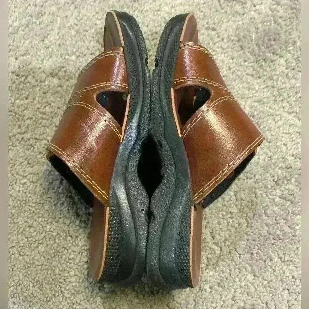 Boys‎ Brown Sandals Slip On Buckle Detail Size 7 Toddler
